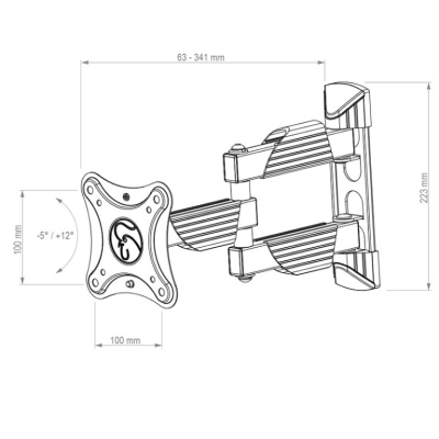 Preview: HAGOR BrackIT XS-II - Vollbewegliche TV-Wandhalterung